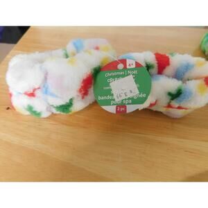 Creatology White with  Blue, Green, Yellow & Red Spa Wristbands Set of 2 New